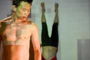 Tony Yapp and Yumi Umiumare at Impro Lab/Projection by Samuel James