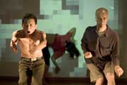 Tony Yapp, Peter Fraser, Yumi Umiumare at Impro Lab / Projection by Samuel James